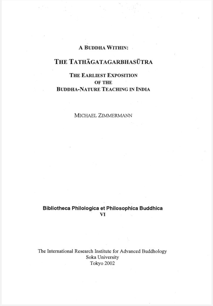 (image for) Tathagarta-garbha Sutra by Zimmermann (PDF)